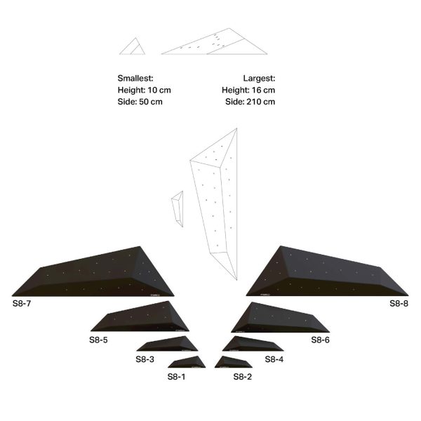 Struktury wspinaczkowe (drewniane), paczki, model Spider S8-8 T-Nuts