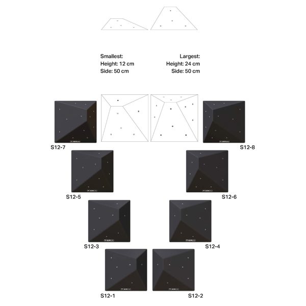 Struktury wspinaczkowe (drewniane), paczki, model Viento S12-8 T-Nuts
